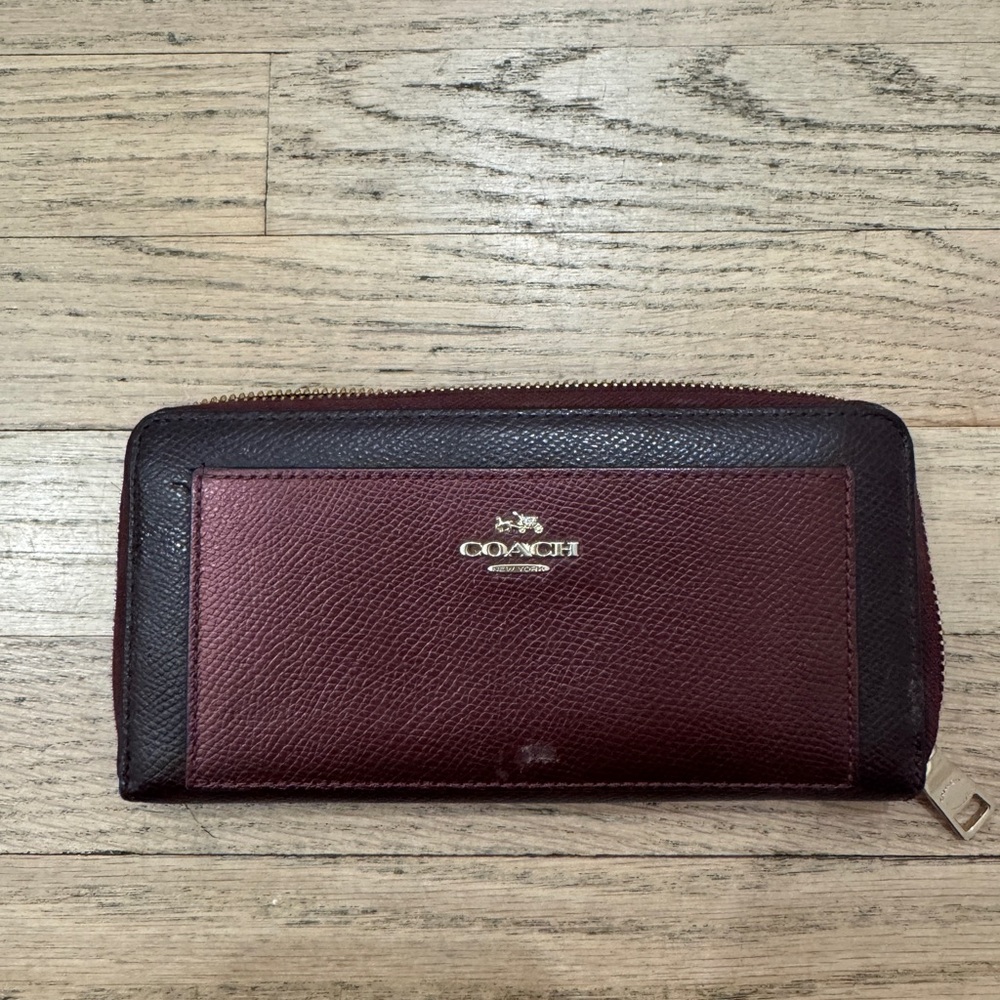 Coach Burgundy Leather Wallet